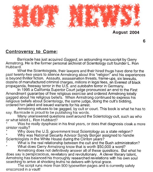 Lyle Stuart's Hot News August 2004