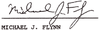 Signature of Michael J. Flynn Declaration of -09-24-1985