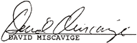 Signature of David Miscavige